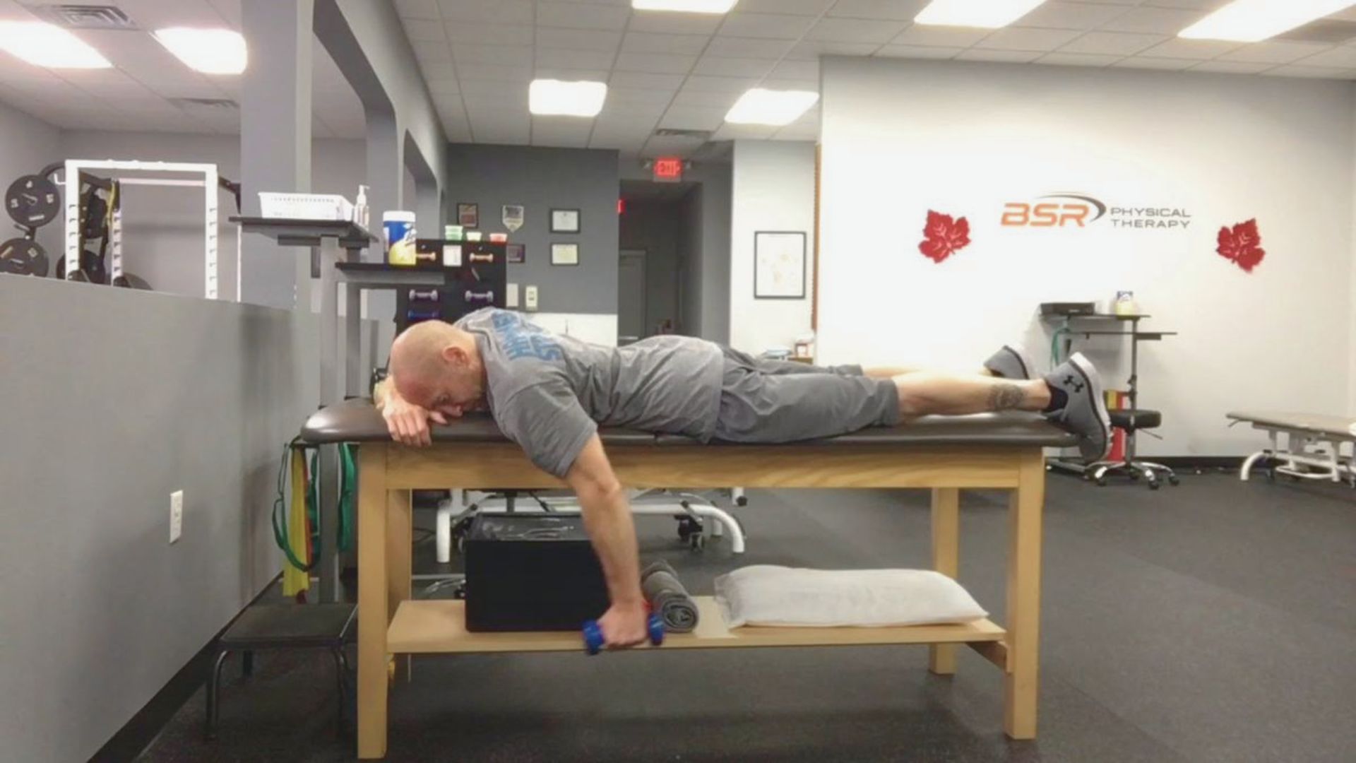 6. Prone Shoulder Row