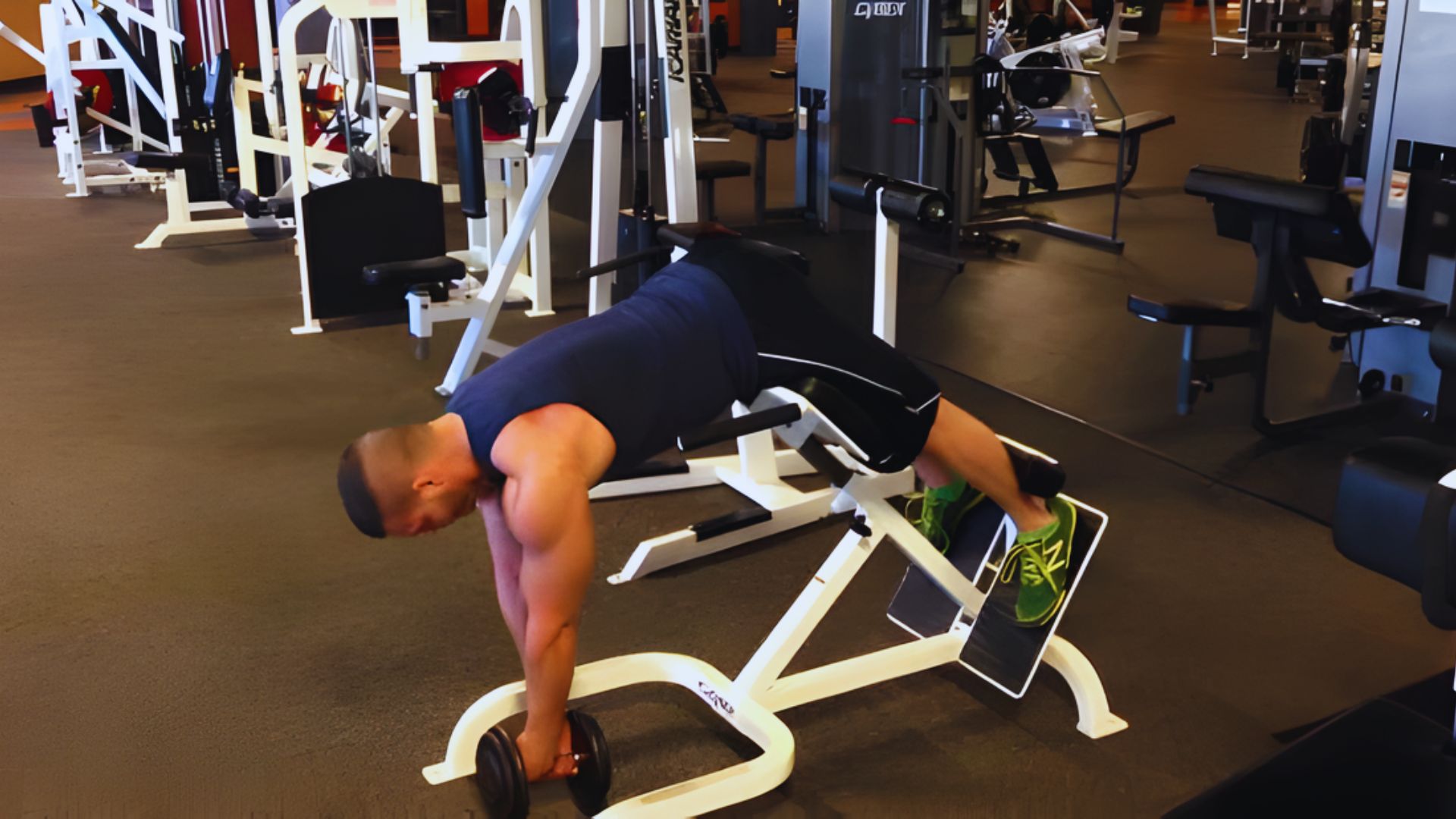 A man performs a push-up on a bench, demonstrating strength and fitness in an outdoor setting.