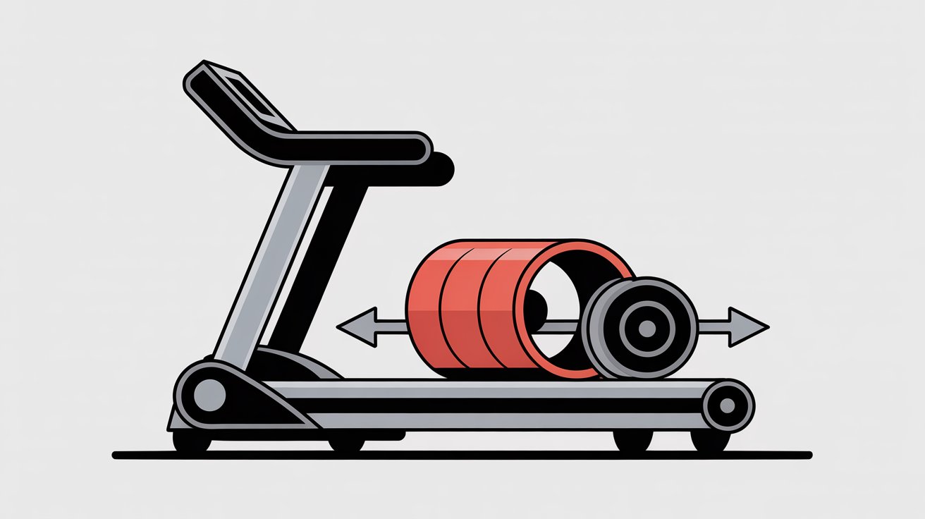 A stationary bike featuring a prominent red wheel, designed for indoor cycling workouts.