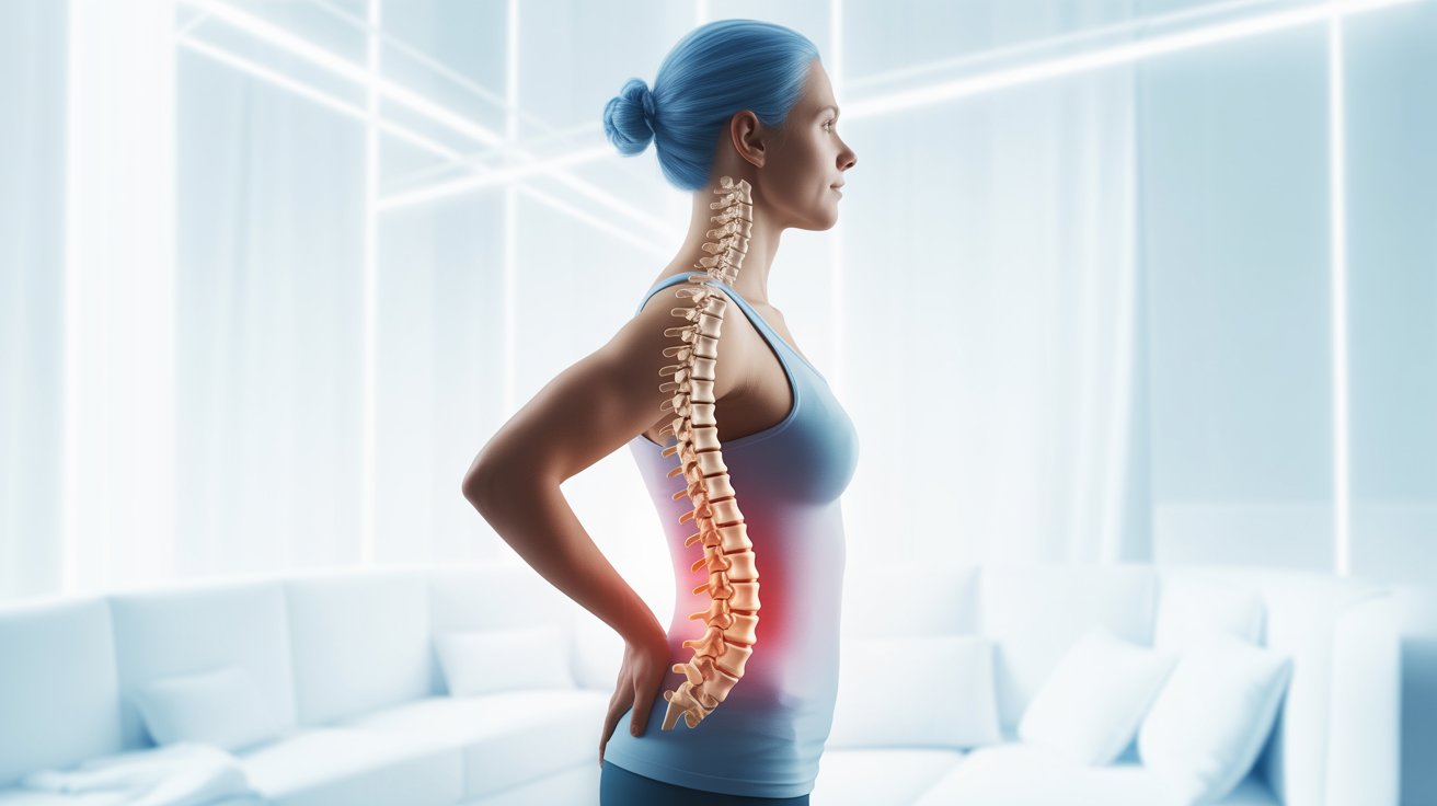 Person standing taller after weight loss showing spinal decompression and improved spine alignment effects.