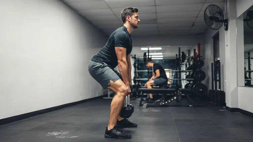 Athlete bracing the core and hinging at the hips.