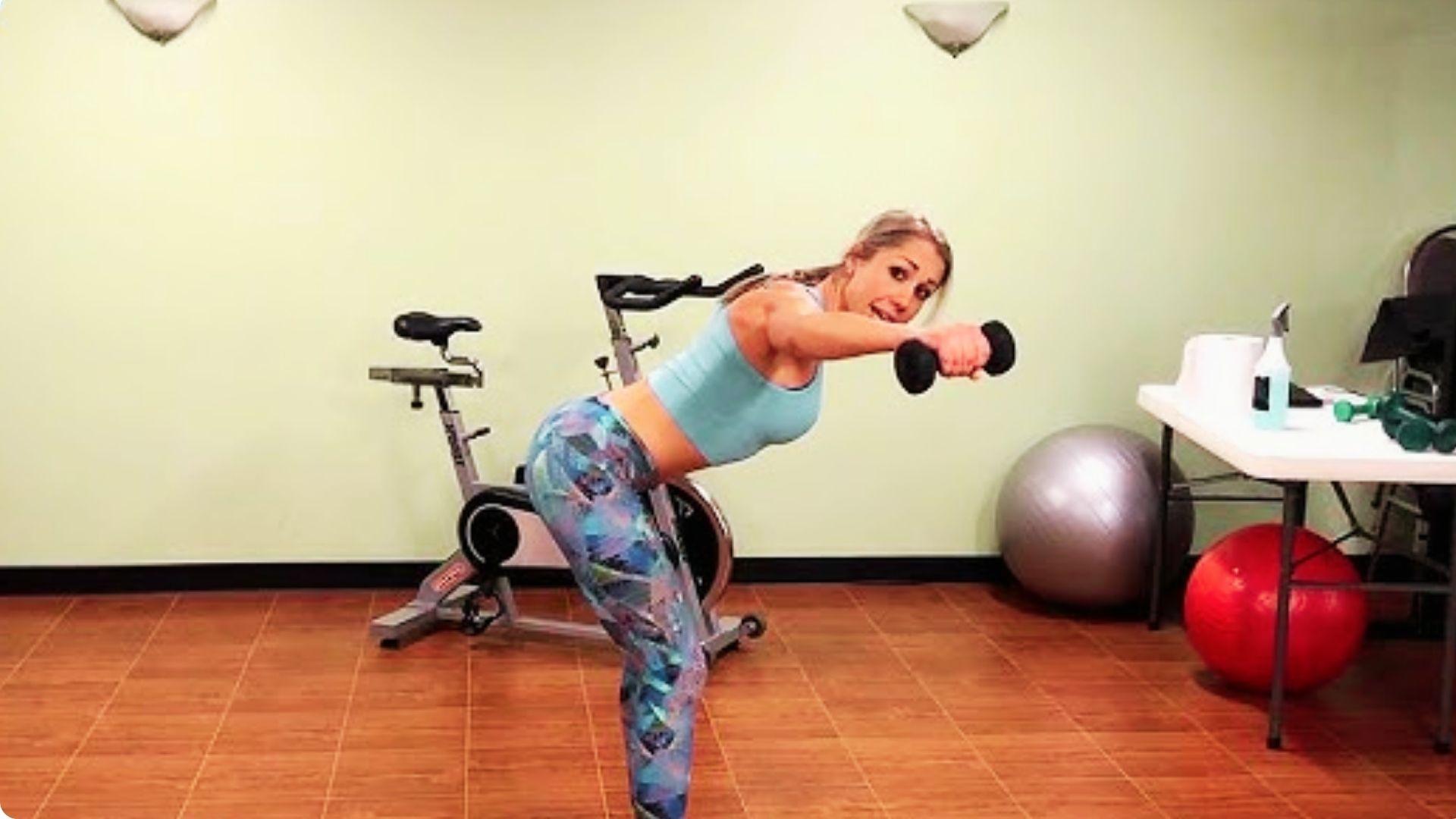 Bent-over rear delt fly exercise strengthening rear shoulder and upper back muscles