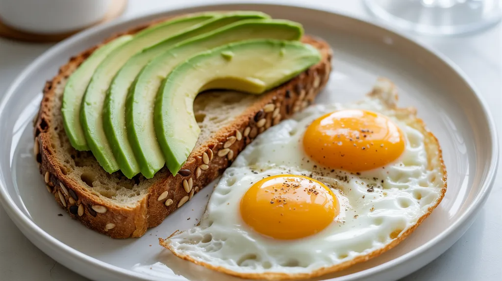 Avocado toast prepared as a healthy pre workout meal.