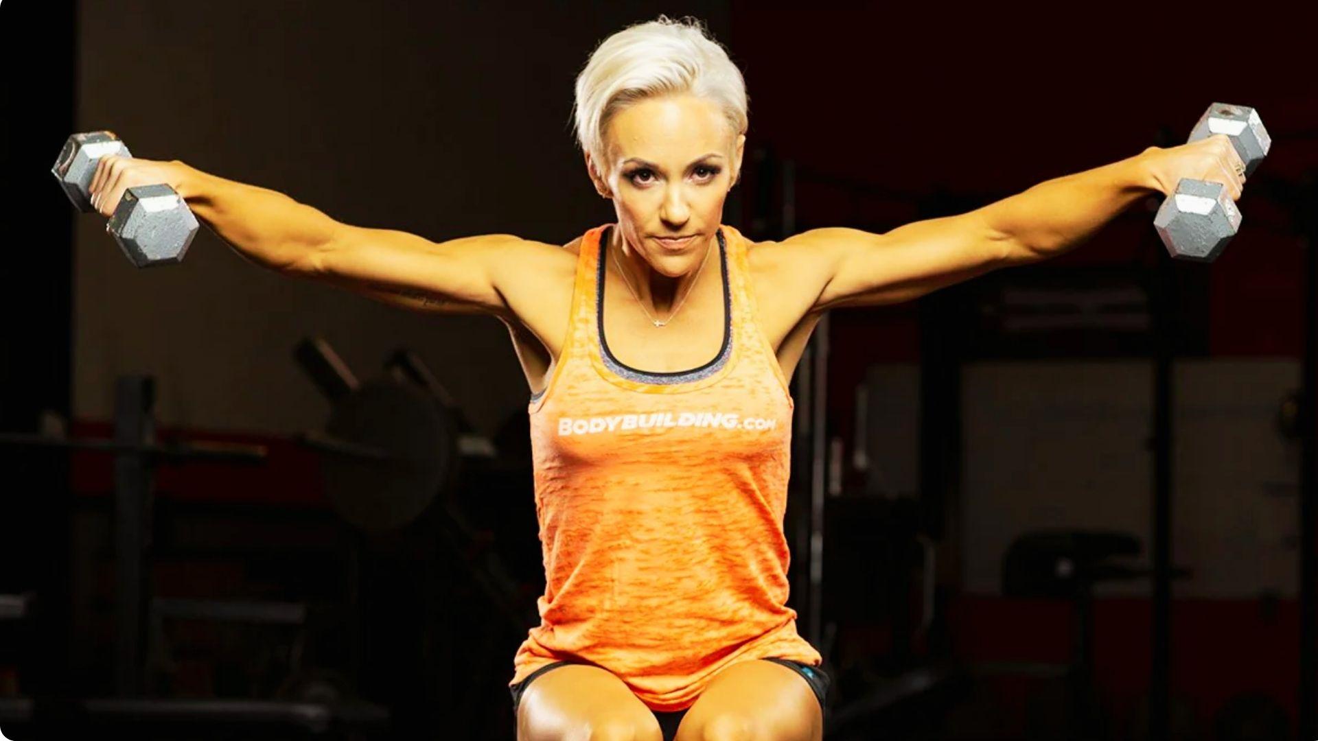 Women’s shoulder workout overview featuring strength training exercises for deltoid development