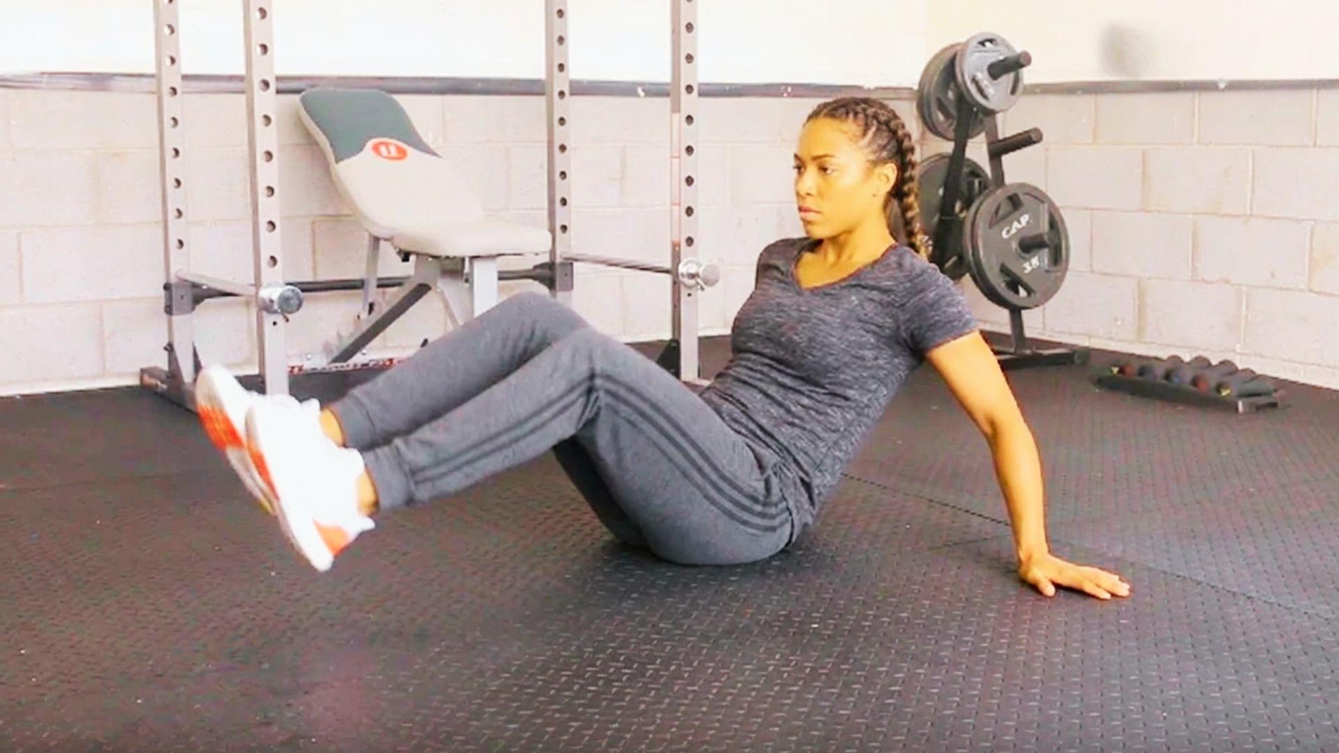 Person performing knee twists to release lower back and hip tension