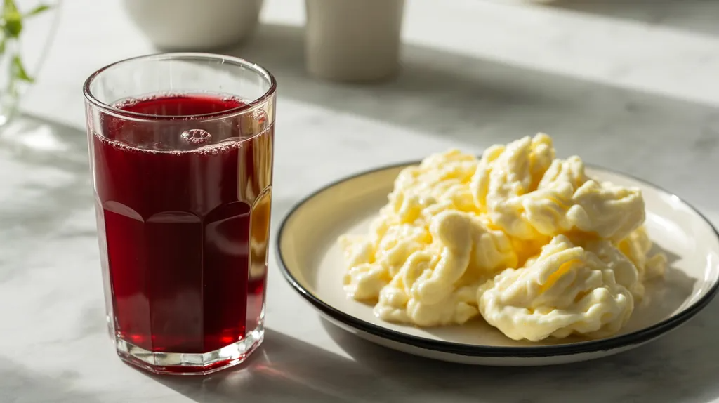 Tart cherry juice and egg whites as a pre workout snack.