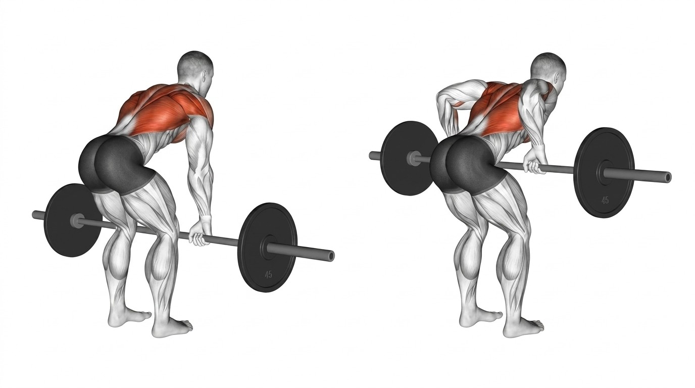 demonstration of proper upper back row technique.