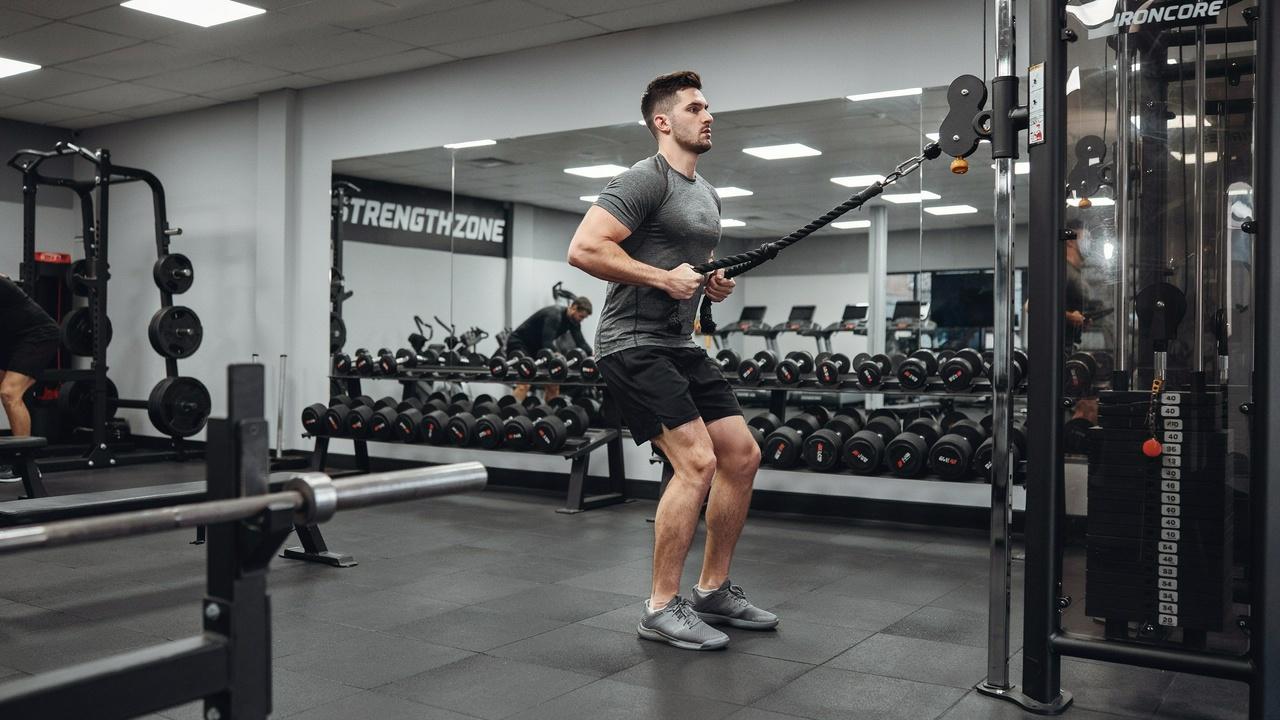 Face pull exercise for upper back development.